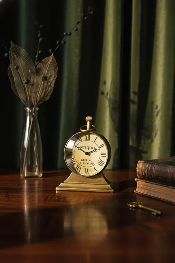 Antiqula_Epoch_3.2_Vintage_Brass_Dual_Sided_Desk_Clock